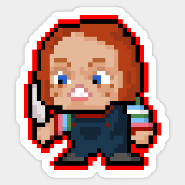 Pixel Chucky Sticker by RetroPixelWorld